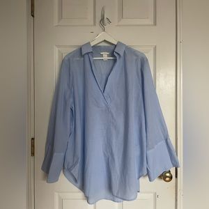 Wide-Sleeved Cotton Blouse
